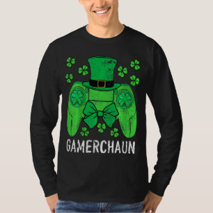 Kids Gamerchaun Irish Gamer Paddys Men Boys Kids S T-Shirt