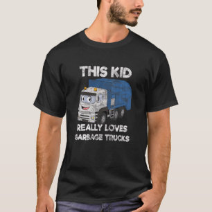 Kids Garbage Smiling Truck Boy Love Recycling Day T-Shirt