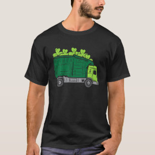 Kids Garbage Truck Shamrock St Patricks Day Boys K T-Shirt