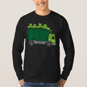 Kids Garbage Truck Shamrock St Patricks Day Boys K T-Shirt
