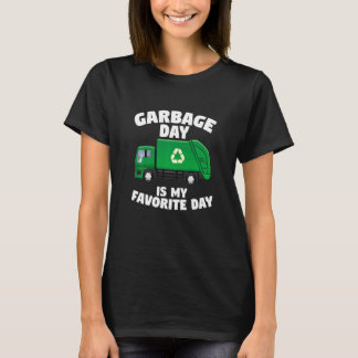 Kids Garbage Truck Toddler Garbage Day Is My Favor T-Shirt