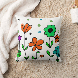 Kids Garden Throw Pillow