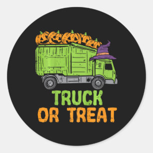 Kids Garge Truck Pumpkins Toddler  Classic Round Sticker