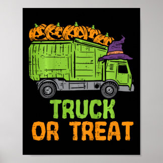 Kids Garge Truck Pumpkins Toddler Poster
