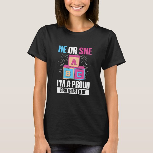 Kids Gender Reveal Party for a Gender Reveal Broth T-Shirt (Front)