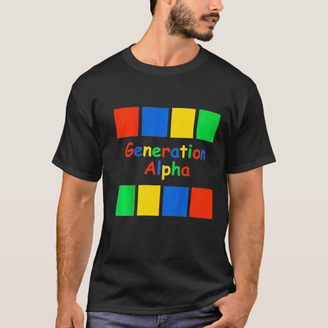 Kids Generation Alpha Coloured Blocks  T-Shirt (Front)