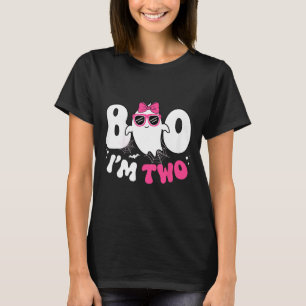 Kids Ghost Boo I'm Two 2nd Birthday Girl Halloween T-Shirt