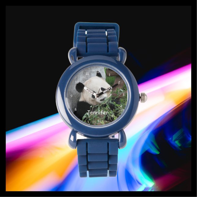 Kids Giant Panda, Blue Silicone Strap Wrist Watch (Creator Uploaded)