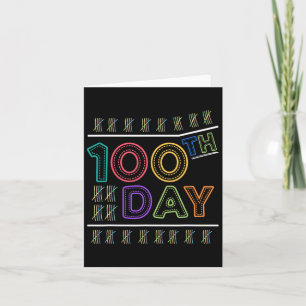 Kids Gift School Celebration 100th Day Of School Card