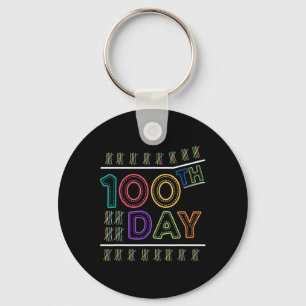 Kids Gift School Celebration 100th Day Of School Keychain