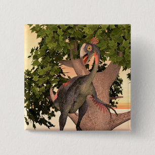 Kids Gigantoraptor Dinosaur Adventure Art 2 Inch Square Button