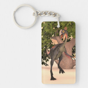 Kids Gigantoraptor Dinosaur Adventure Art Keychain