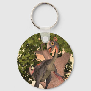 Kids Gigantoraptor Dinosaur Adventure Art Keychain