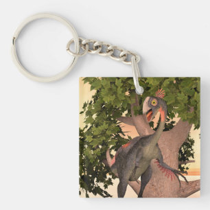 Kids Gigantoraptor Dinosaur Adventure Art Keychain