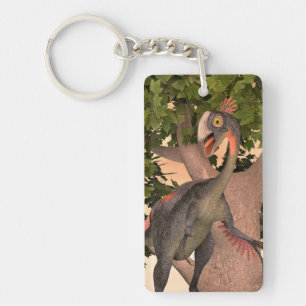 Kids Gigantoraptor Dinosaur Adventure Art Keychain