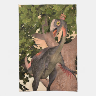 Kids Gigantoraptor Dinosaur Adventure Art Kitchen Towel