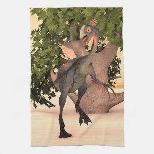 Kids Gigantoraptor Dinosaur Adventure Art Kitchen Towel