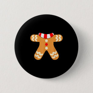 Kids Gingerbread Man Costume Matching Christmas 2 Inch Round Button