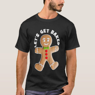 Kids Gingerbread Man Let's Baked  Cookie Christmas T-Shirt