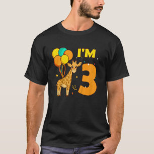 Kids Giraffe Animals Animal Love Girl I Am 3 Years T-Shirt