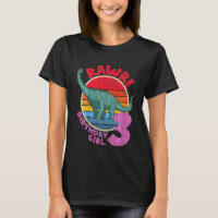 Kids Girl 3rd Birthday I Rawr Brachiosaurus I Fami
