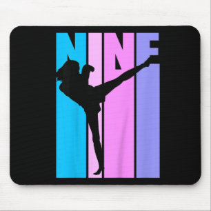 Kids Girls 9th Kickboxing Birthday Kickboxer Girl  Mouse Pad