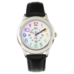 Kids Girls Boys Custom Learn to Tell Time Watch