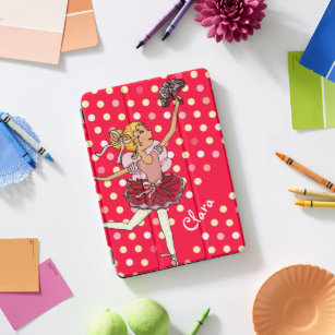 Kids girls named ballerina red polka dot  iPad pro cover