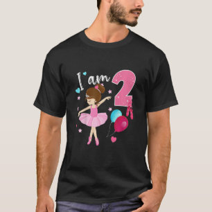 Kids Girlu2019s 2 Year Old Ballerina 2nd Birthday  T-Shirt