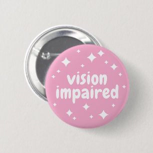 Kids Girly Pink Sparkles Vision Impaired 2 Inch Round Button