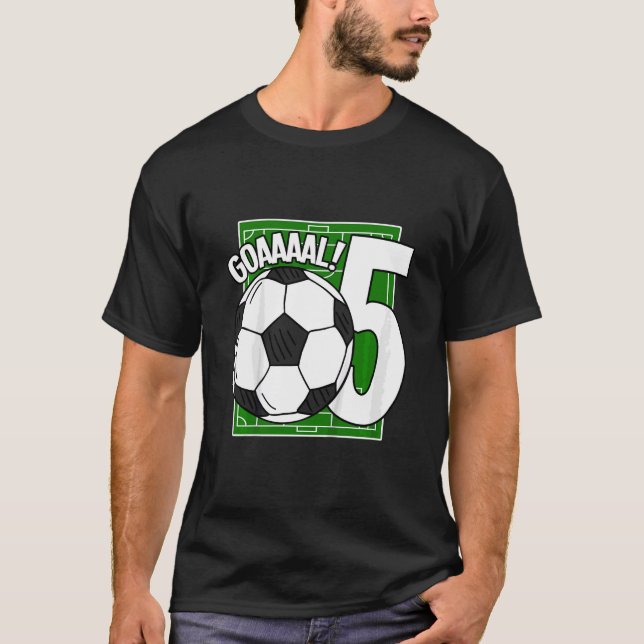 Kids Goaaal 5th Birthday 5 Year Old Soccer Player T-Shirt (Front)