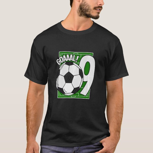Kids Goaaal 9th Birthday 9 Year Old Soccer Player T-Shirt (Front)