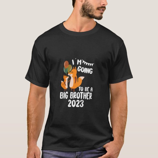Kids Going To Be A Big Brother 2023 Foxes Promoted T-Shirt (Front)