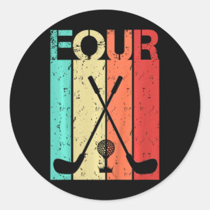 Kids Golf 4 Birthday Boy Girl Golf 4 Year Old Classic Round Sticker