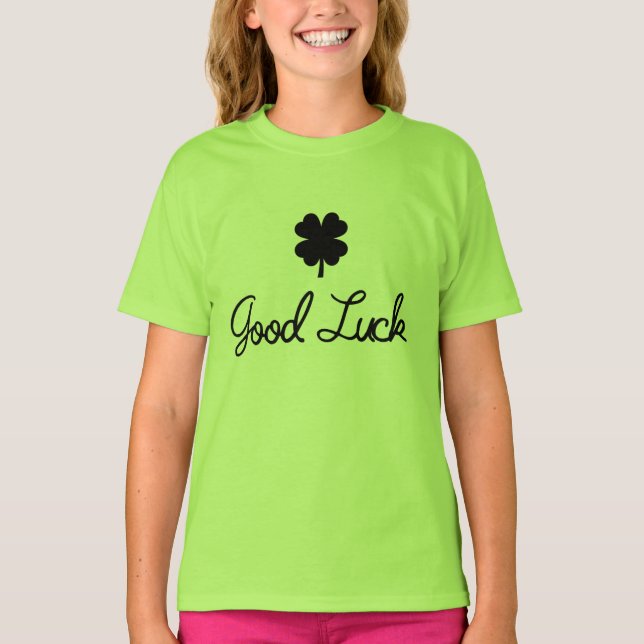 Kids Good Luck Shamrock pattern T-Shirt (Front)