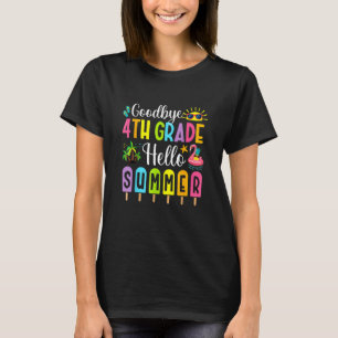 Kids Goodbye 4th Grade Hello Summer Popsicle Ice L T-Shirt