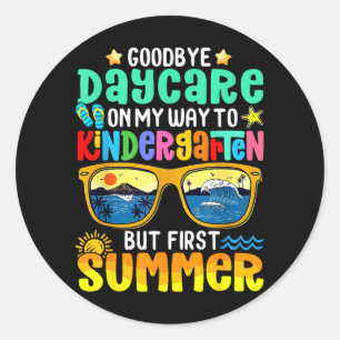 Kids Goodbye Daycare Way To Kindergarten Classic Round Sticker