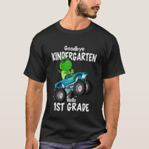 Kids Goodbye Kindergarten Hello 1st Grade Dinosaur T-Shirt