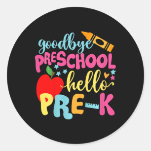 Kids Goodbye Preschool Back To School Classic Round Sticker