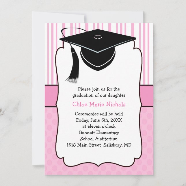 Kids Graduation Announcements (for a girl) (Front)