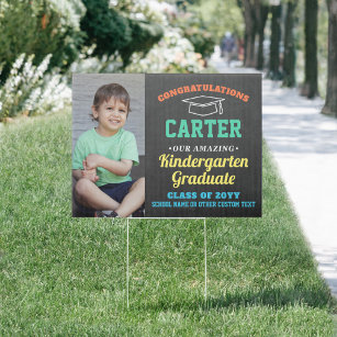 Kids Graduation Kindergarten Preschool Photo Yard Garden Sign