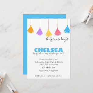 Kids Graduation Party Colorful Kindergarten Pre-K Invitation