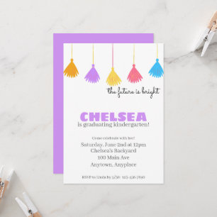 Kids Graduation Party Colourful Kindergarten Pre-K Invitation