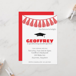 Kids Graduation Party Colourful Kindergarten Pre-K Invitation