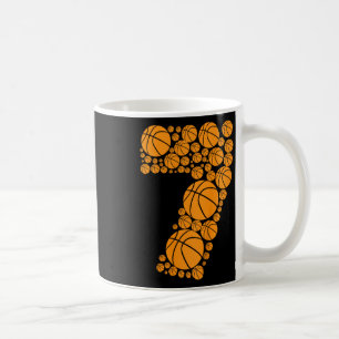 Kids Graphic Bysketbyll 7th Birthday Boys 7 Years Coffee Mug