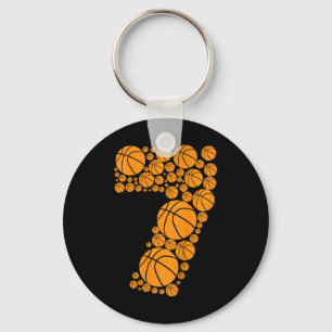 Kids Graphic Bysketbyll 7th Birthday Boys 7 Years  Keychain