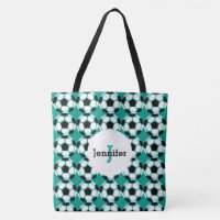 Kids Green Soccer Ball Pattern Personalized Trendy