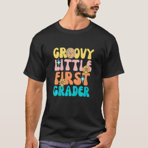 Kids Groovy Little First Grader Back To School 1st T-Shirt