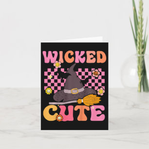 Kids Groovy Wicked Cute Witch Halloween Costume Ki Card