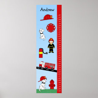 Kids Growth Chart Fire Truck